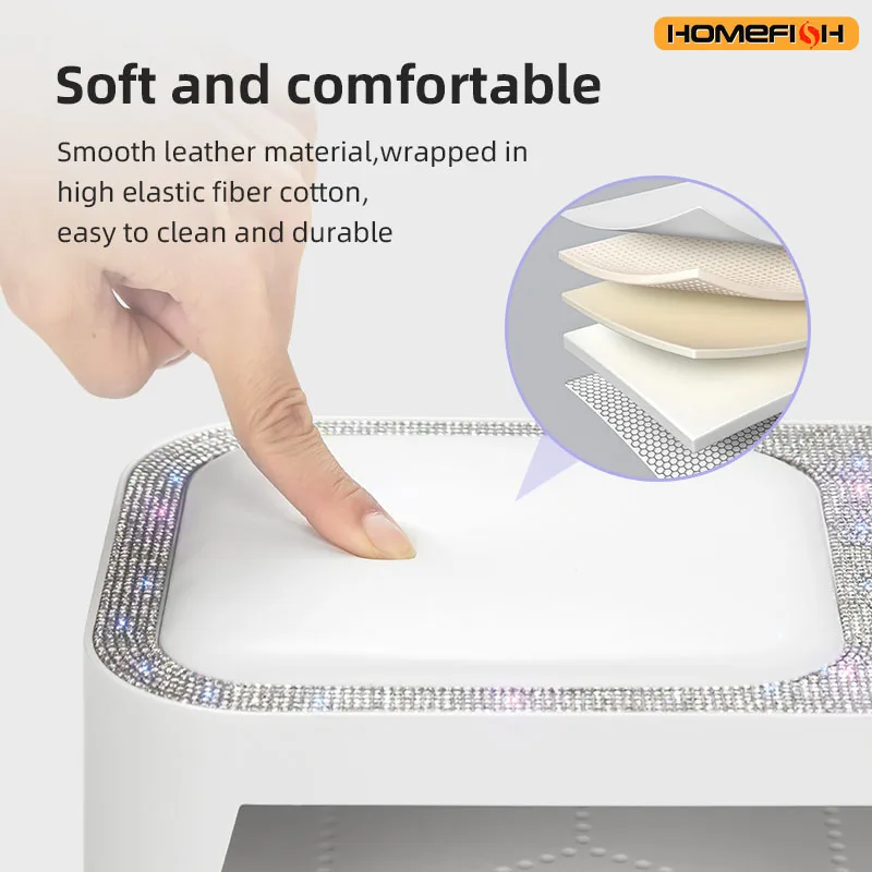 مصباح جل وسادة اليد القابل لإعادة الشحن من Homefish - معالجة بالأشعة فوق البنفسجية للأظافر، معدات منزلية محمولة سريعة الجفاف #5