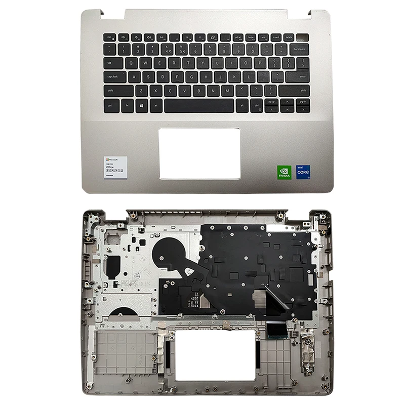 New For Dell Vostro 14 3400 V3400 NO Touch Pad Silver C Shell Keyboard Bezel Top Cover Palmrest Upper Case Laptop Accessories