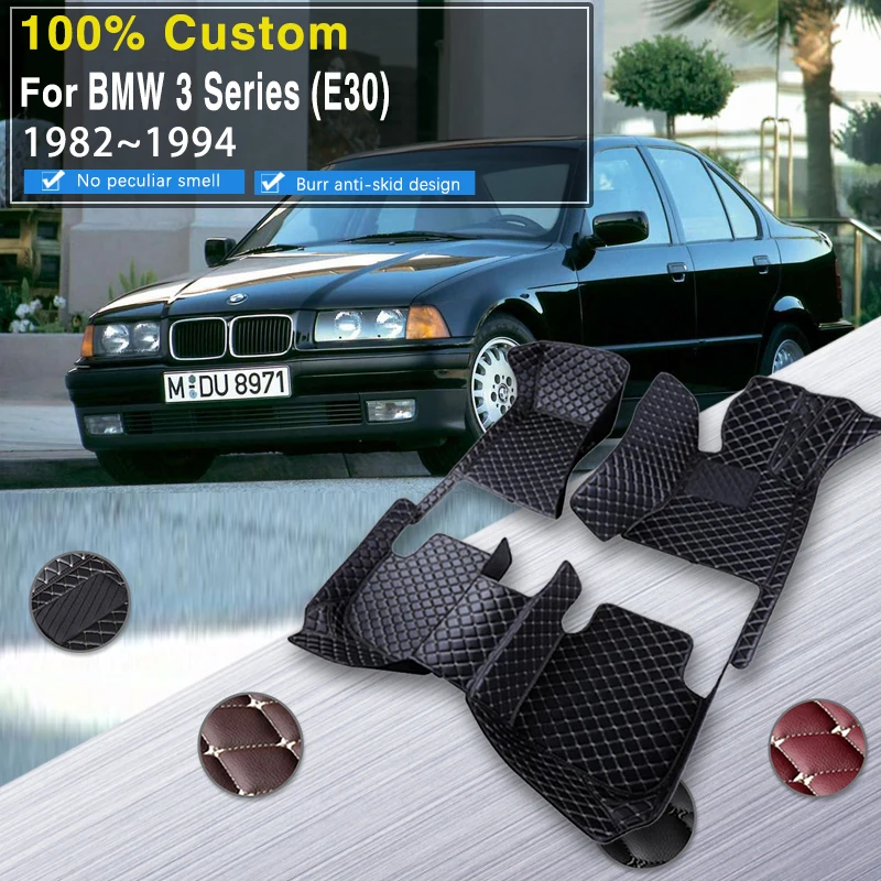 

Leather Car Floor Mats For BMW 3 Series BMW E30 1984~1994 Sedan Anti-dirty Pads Muds Dedicated Car Floor Matts Car Accessories