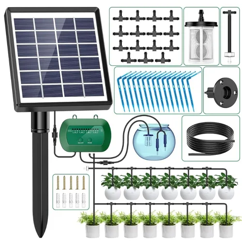 Imagen 1 del producto Kit de riego Solar inteligente, 6V, 2W, con batería integrada de 1800mAh, riego para plantas en macetas, dispositivo de riego temporizado DIY