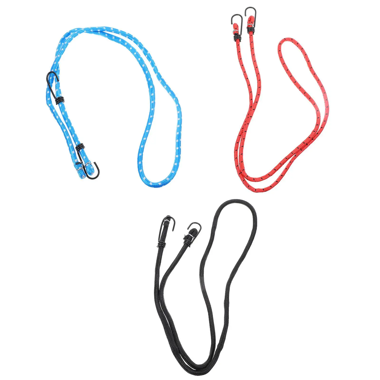 

3pcs Luggage High Elasticity Rubber Bungee Cord Cargo Binding Bike Shelf Cargo Binding Belts Tied Rope Bulk Secure