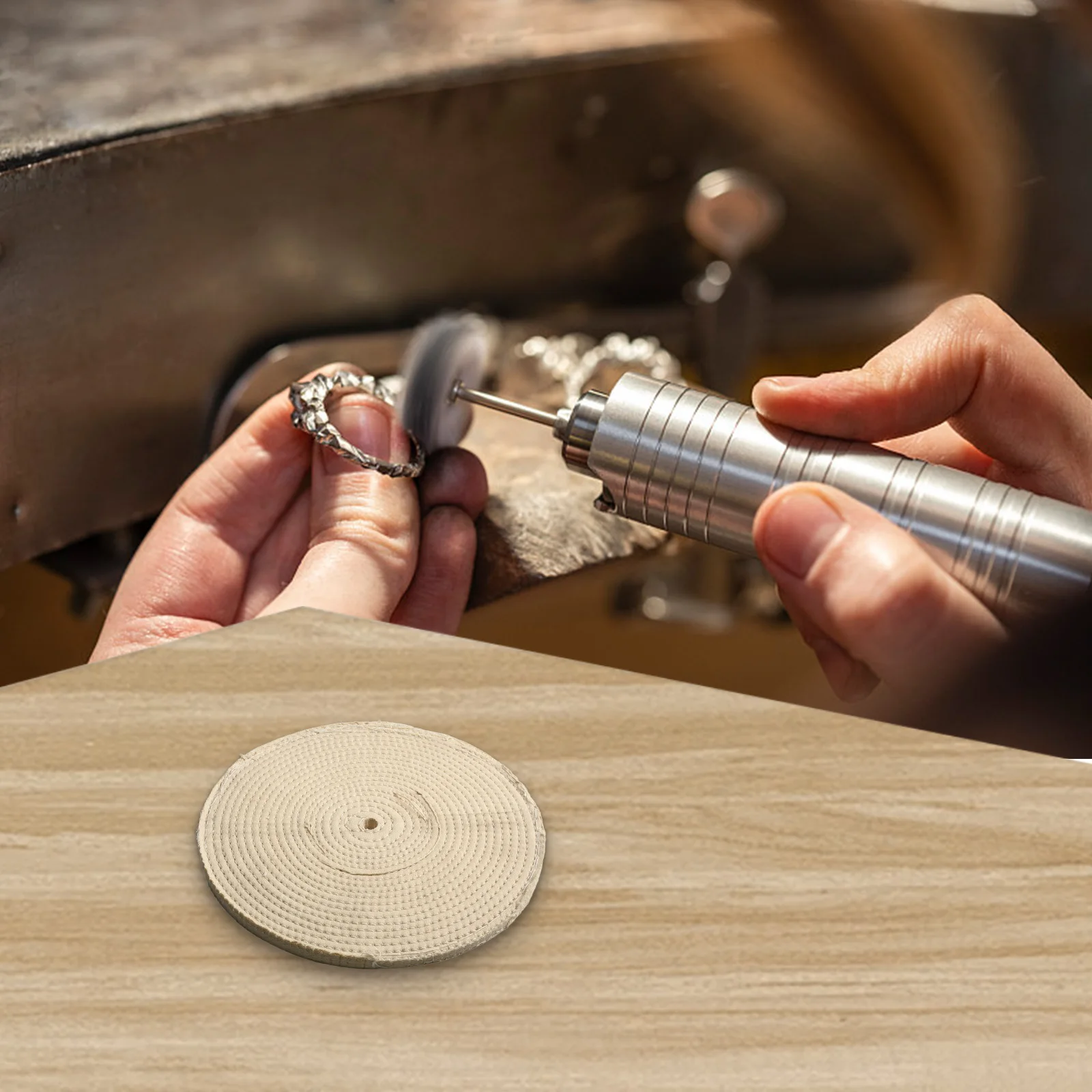 10inch White Cloth Buffing Wheel Spiral Sewn Stitch Cotton Buffing Wheels Suitable For Metal Polishing Table Grinding