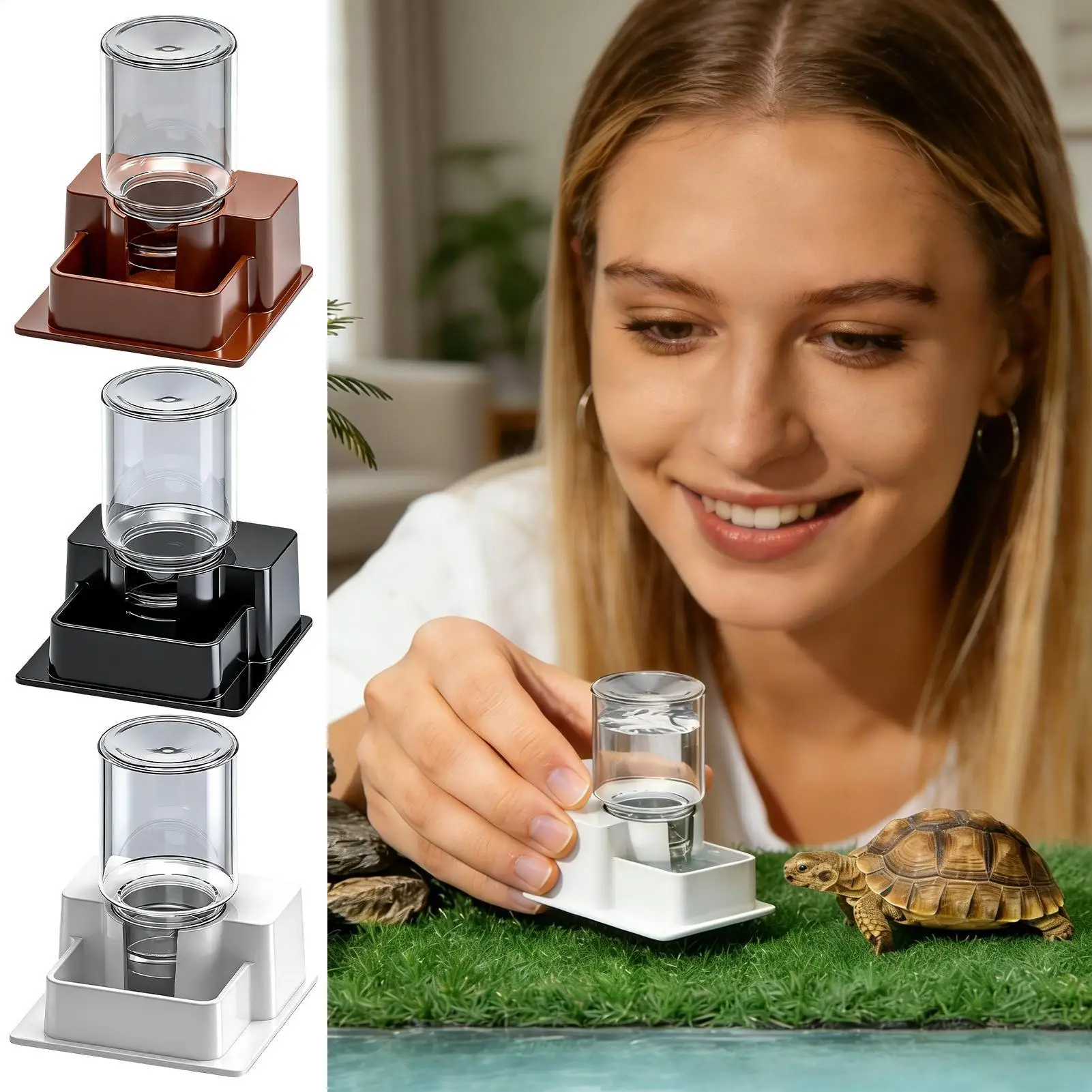 Automatic Reptile Feeder Automatic Terrarium Dish Chameleon Water Dripper Tortoise Feeder for Lizard Chameleon Snake Frog Hermit