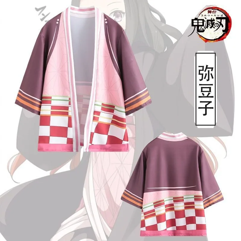 Demon Slayer Kimetsu no Yaiba 3D Printing Kimono Haori Yukata Anime  Zenitsu Tanjir Cosplay Casual Cooling Streetwear Cloak Gift