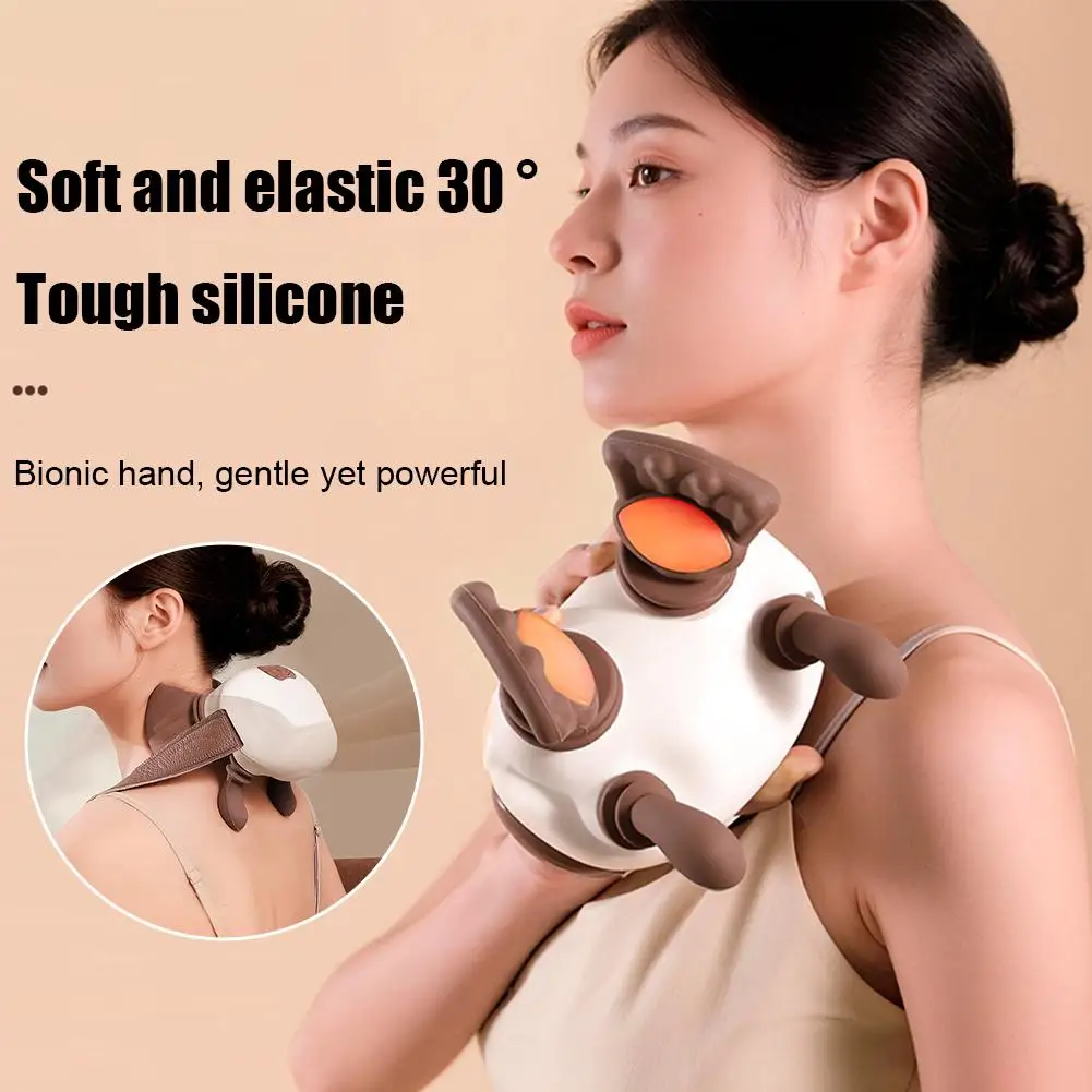 

Bionic Neck Shoulder Massager Heated Back Massagers Electric Kneading Muscles Massage Pillow Neck Waist Leg Body ﻿3-Level Modes