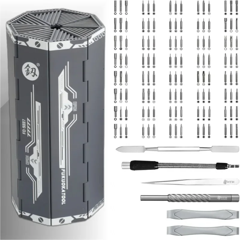 Imagem -02 - Precision Magnetic Screwdriver Grupo s2 Screw Driver Bit Kit de Ferramentas Manuais de Reparo Reel Storage Design 128 em 1