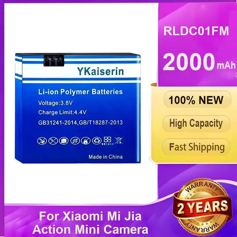 For Xiaomi Mijia Action Mini Camera 2000Mah Battery Fast Shipping RLDC01FM