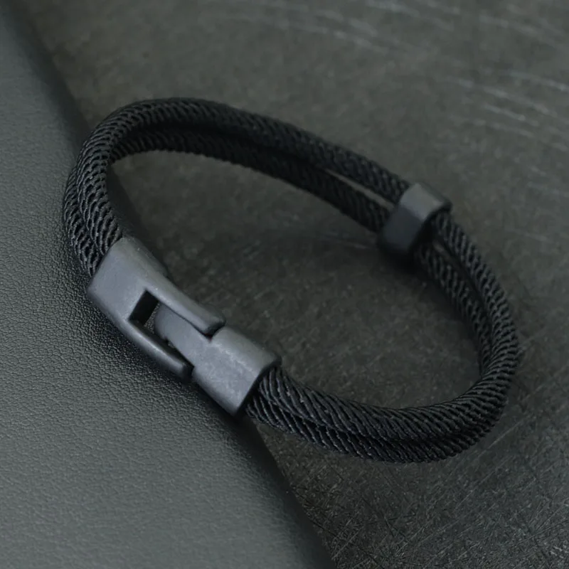 New Fashion Men Bracelet Thread Double Layer Detachable Matching Stackable Braslet Leisure Accessories Hombre Erkek Bileklik image 5