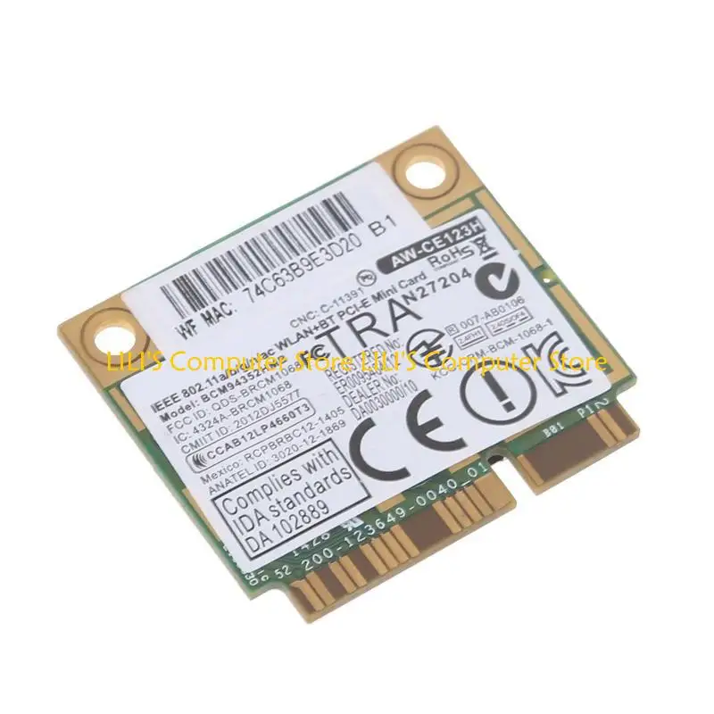 

A52B Mini PC-E Беспроводная сетевая карта, BCM94352HMB-совместимая с 867 Мбит / с 2,4 / 5 ГГц двухполосной карты