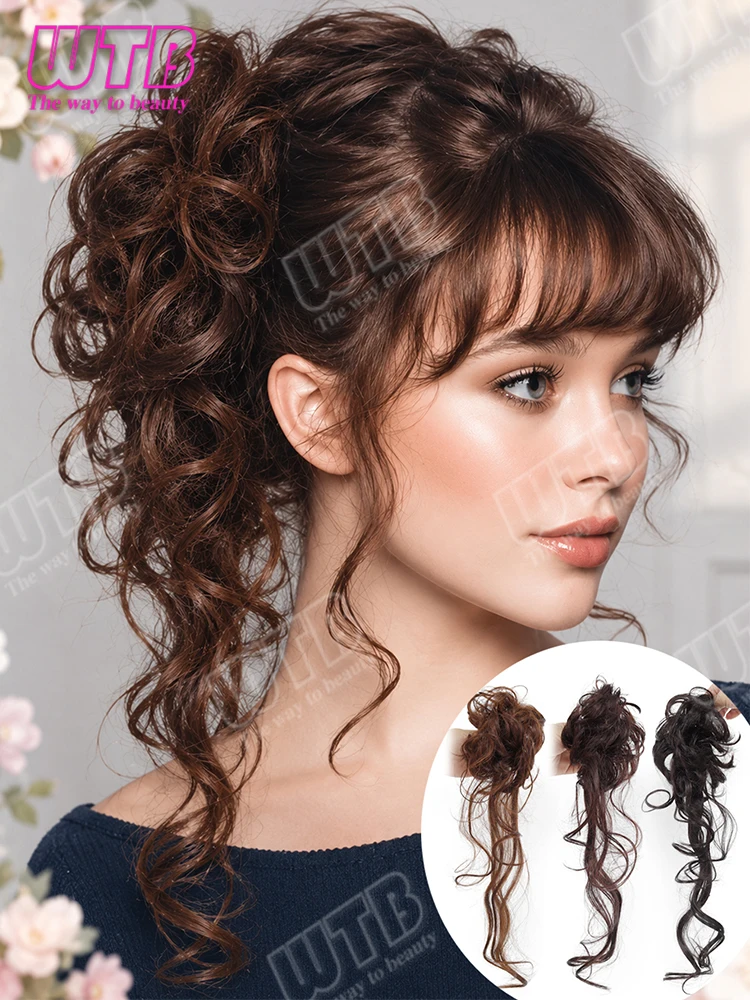 Claw Clip Messy Bun Hair Piece - Synthetic Messy Curly Bun Claw Clip