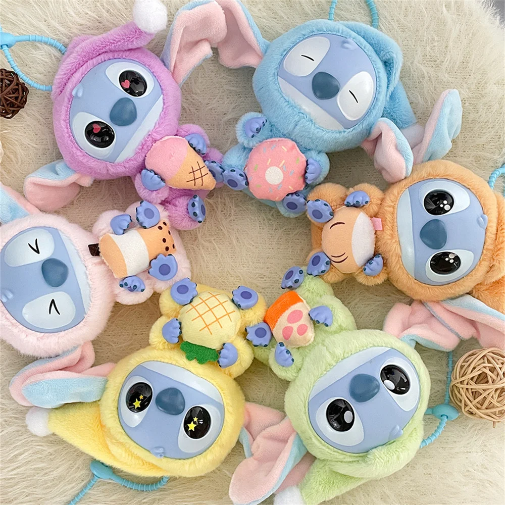 Lilo & Stitch Vinyl Plush Doll Pendant Disney Pajamas Stitch Cute Key Ring Cartoon Plushies Bag Keychain Gifts Kids Toys image 2