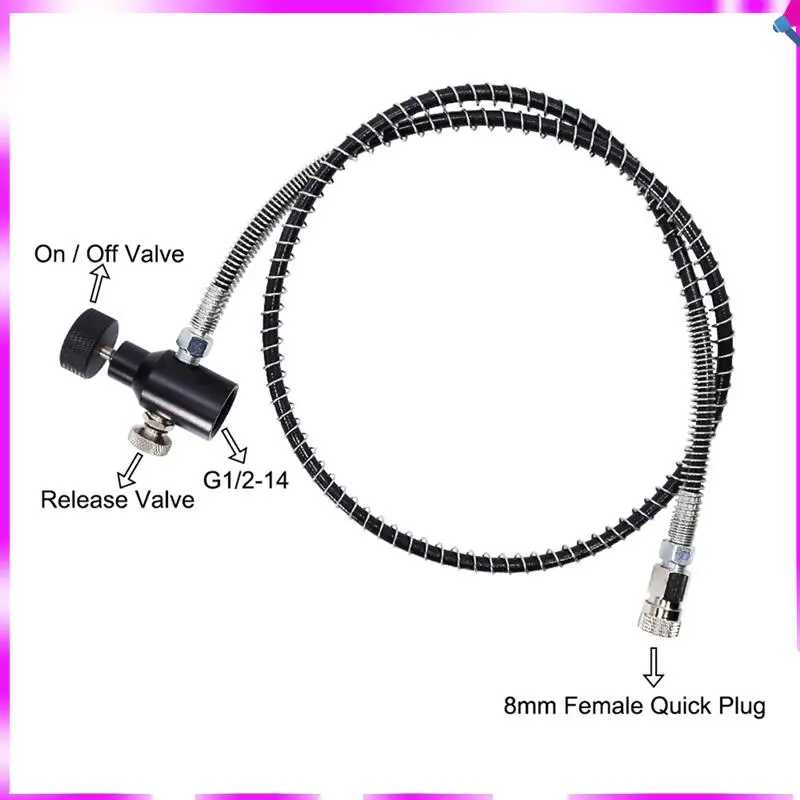 N96R PCP-Füllstation-Adapter mit 37-Zoll-Schlauchleitung für Hochdruckluft oder CO2