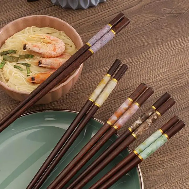 Picture 3: Japanese Style Bamboo Chopsticks  Reusable Non Slip Food Sticks for Sushi Dining Kitchen Accessories