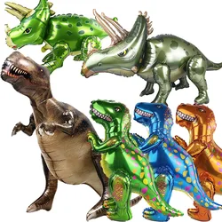 Giant Jurassic Dinosaur Standing Foil Balloons Inflat Tyrannosaurus Rex Triceratops Baby Shower Dinosaur Birthday Party Supplies