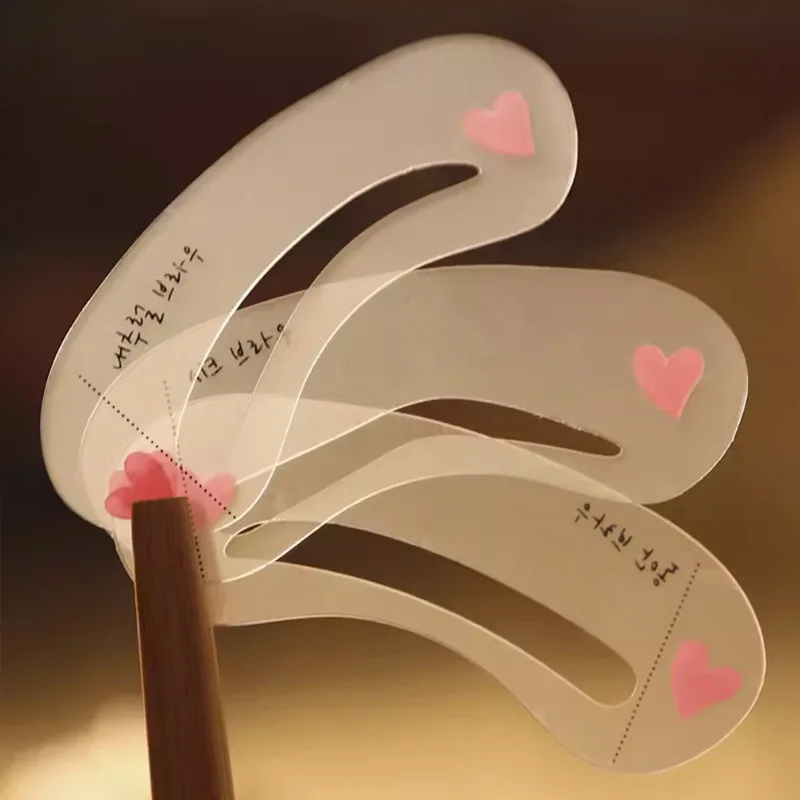 Tijeras recortadoras de cejas portátiles de acero con peine, juego de plantillas para cejas de 6 uds., plantillas de maquillaje de ojos 3d, plantilla para cejas reutilizable