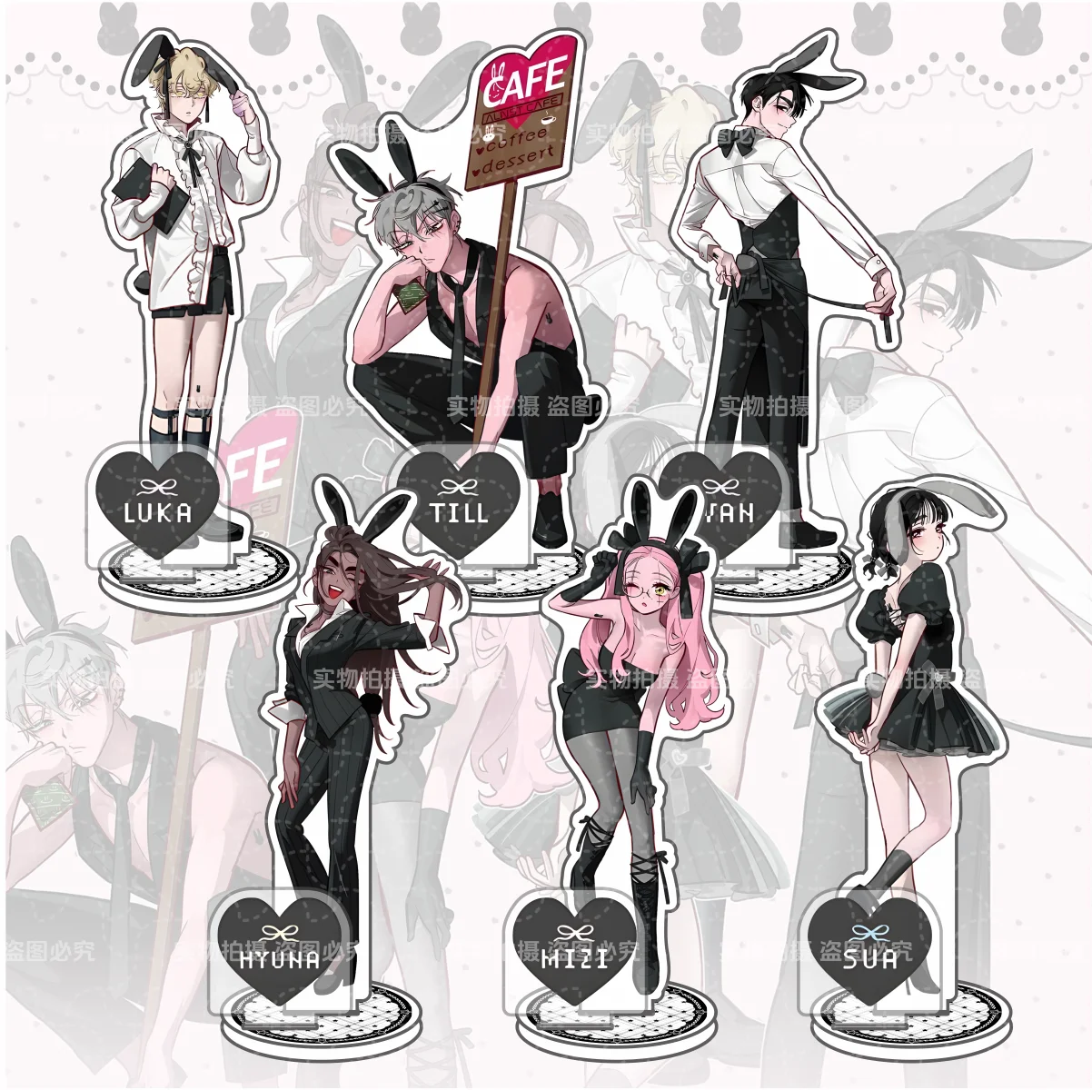 Anime ALIEN STAGE Keychains Pendant Car Key Chain Acrylic Stand MIZI SUA TILL IVAN HYUNA LUKA Fans Gifts cosplay Accessories