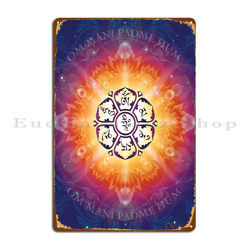 Om Mani Padme Hum Embodiment Of Compassion Metal Signs Party Wall Pub Pub Garage Decoration Character Tin Sign Poster