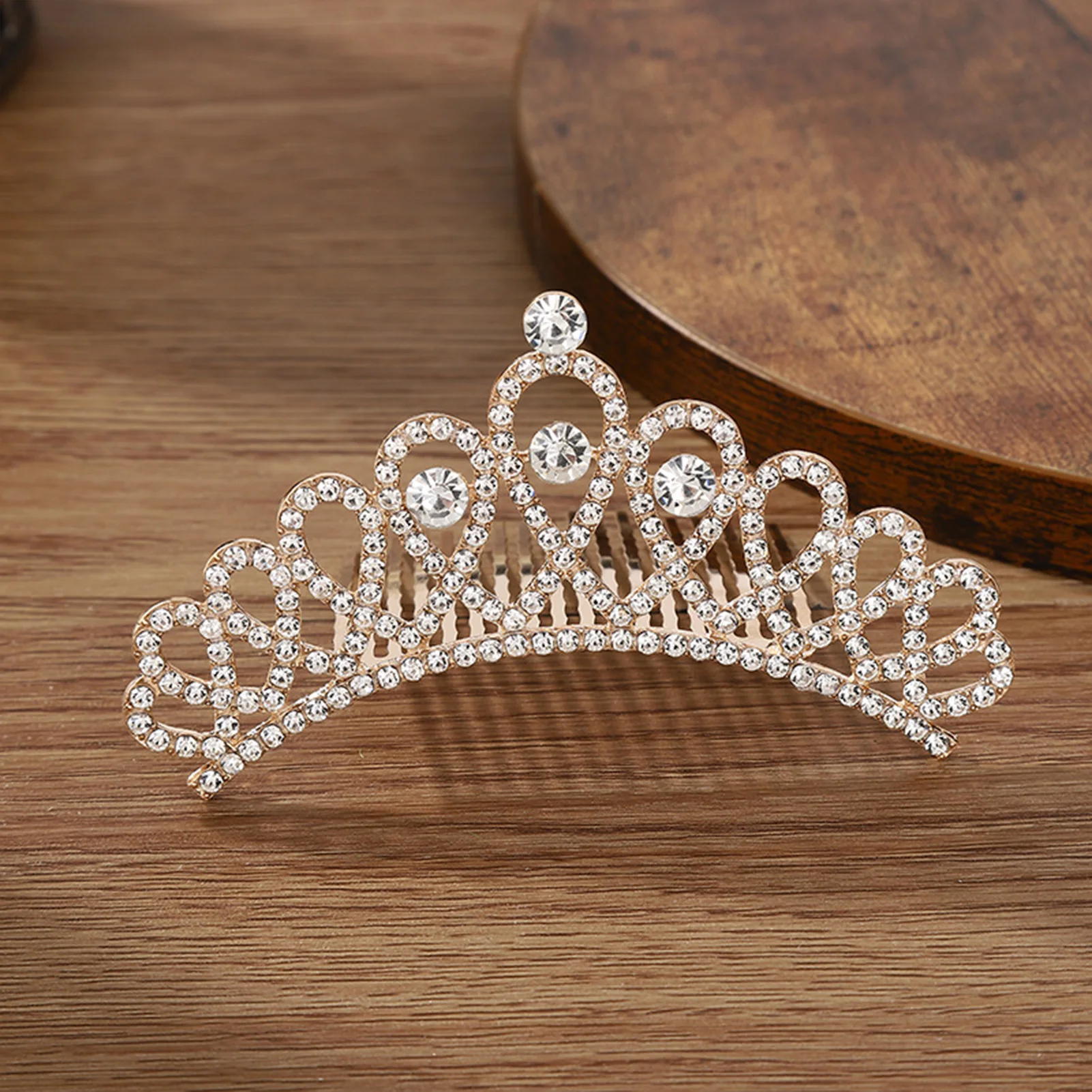 Mini corona nupcial de cristal para niña y mujer, Tiara con perlas de imitación, peine para el pelo, regalo de boda