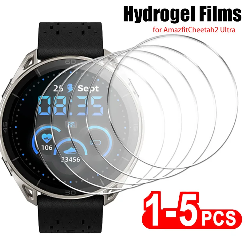 1-5Pcs Soft Hydrogel Screen Protector Film for Amazfit Cheetah2 Ultra Clear Anti Scratch Protective Films for Cheetah2 Ultra