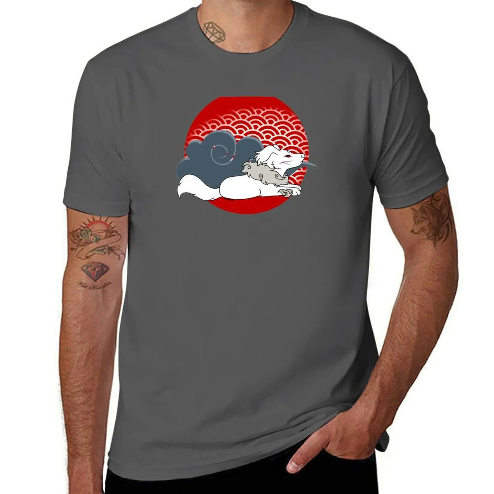 

Sesshom-awoo T-Shirt Trendy Print Short Sleeve T-Shirt