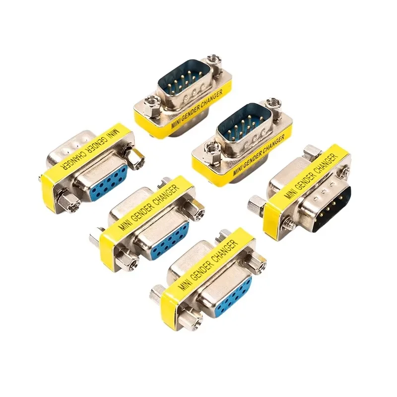 1PCS/Lot DB9 9Pin Male to Male/Female to Female/Male to Female Mini Gender Changer Adapter RS232 Serial Plug Com Connector