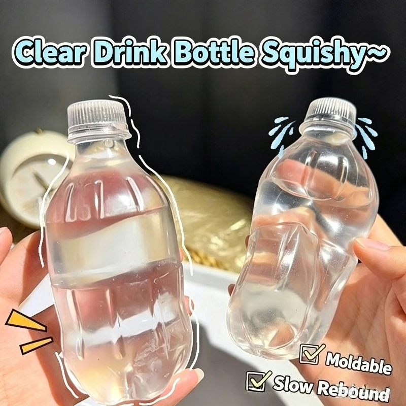 Clear Maltose Drink Bottle  Stress Ball Squishy Toy Filler-Maltose Slow Rebound Stress Relief Sensory Toy Reusable Shapeable Toy