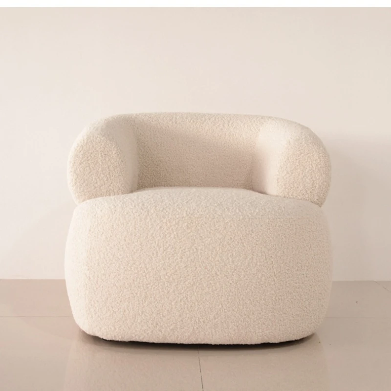

Nordic fabric sofa living room small apartment simple modern light luxury household cream style creative leisure chair
