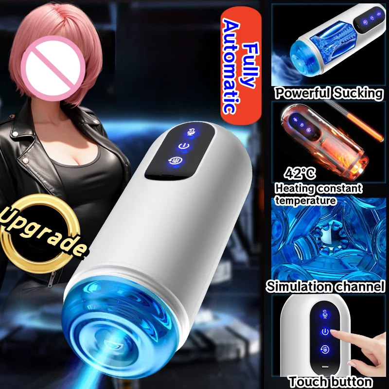 

Fully Automatic Aircraft Cup Electric Heated Touch Super Suck Super Long Lasting Realistic Vagina Male Masturbator Sex Toys Men