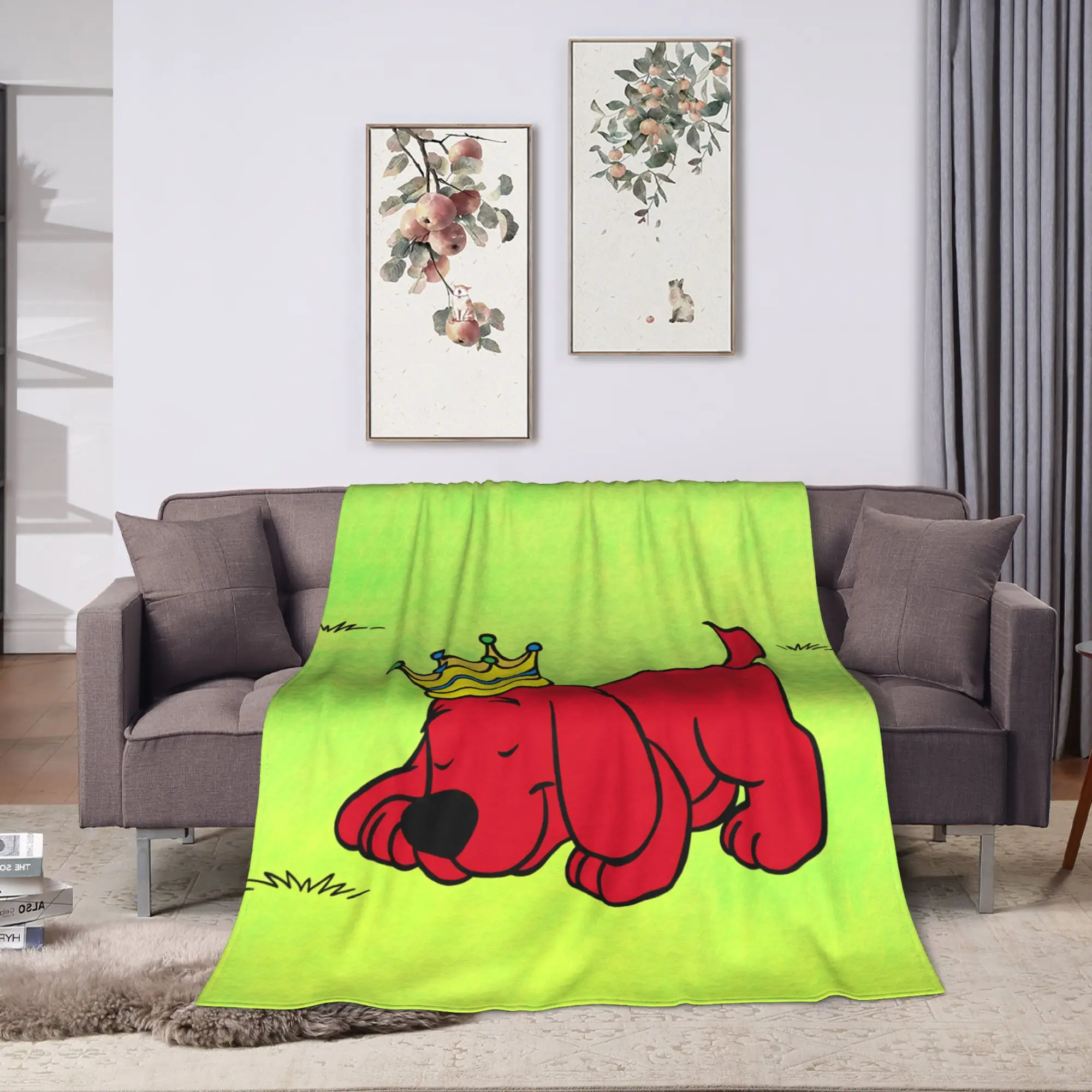C-Clifford the Big Red Dog Soft Cozy Blankets For Bedroom  Novelty Throw Blanket Winter Travel Office Flannel Bedspread - view 2