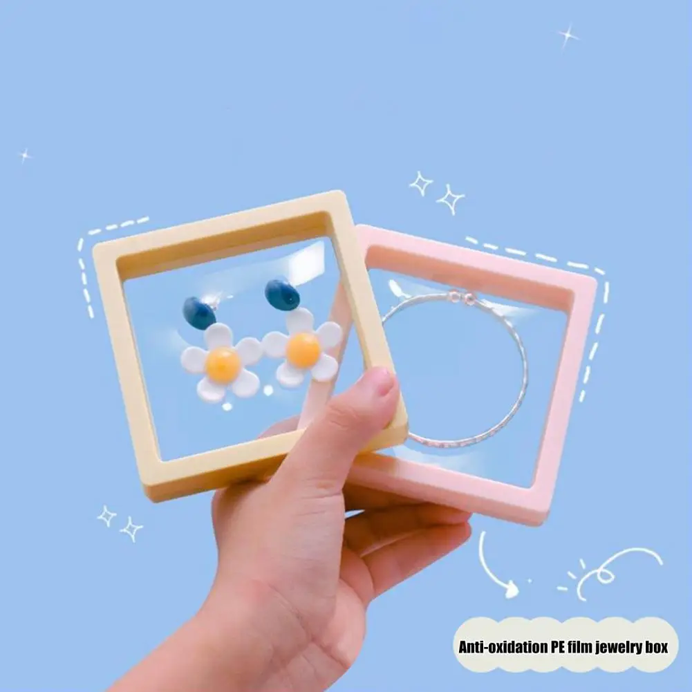 Jewelry Display Stand 3D Floating Picture Frame Shadow Box Ring Pendant Holder Protect Jewellery Stone Presentation Case