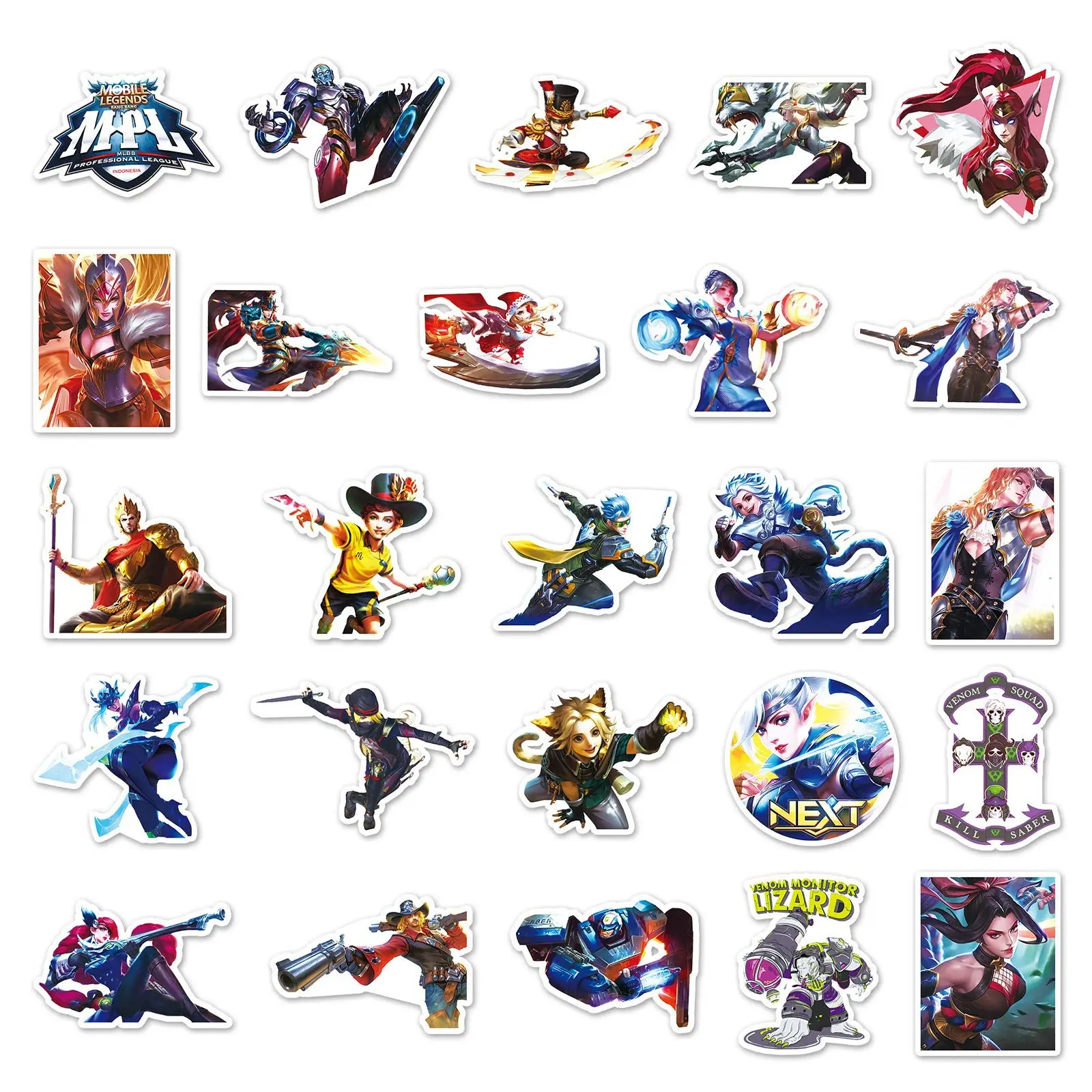 50/30/10PCS Mobile Legends: Bang Bang Popular Anime Two-dimensional Peripheral Graffiti Decoration Suitcase Notebook Stickers