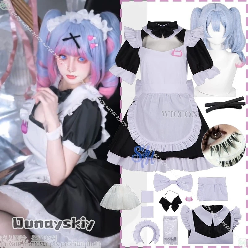 Аниме игровой проект Sekai косплей Mikuuu костюм с кроличьим отверстием Kawaii Jirai Kei японское платье горничной для девочек прекрасная маскировка Лолиты