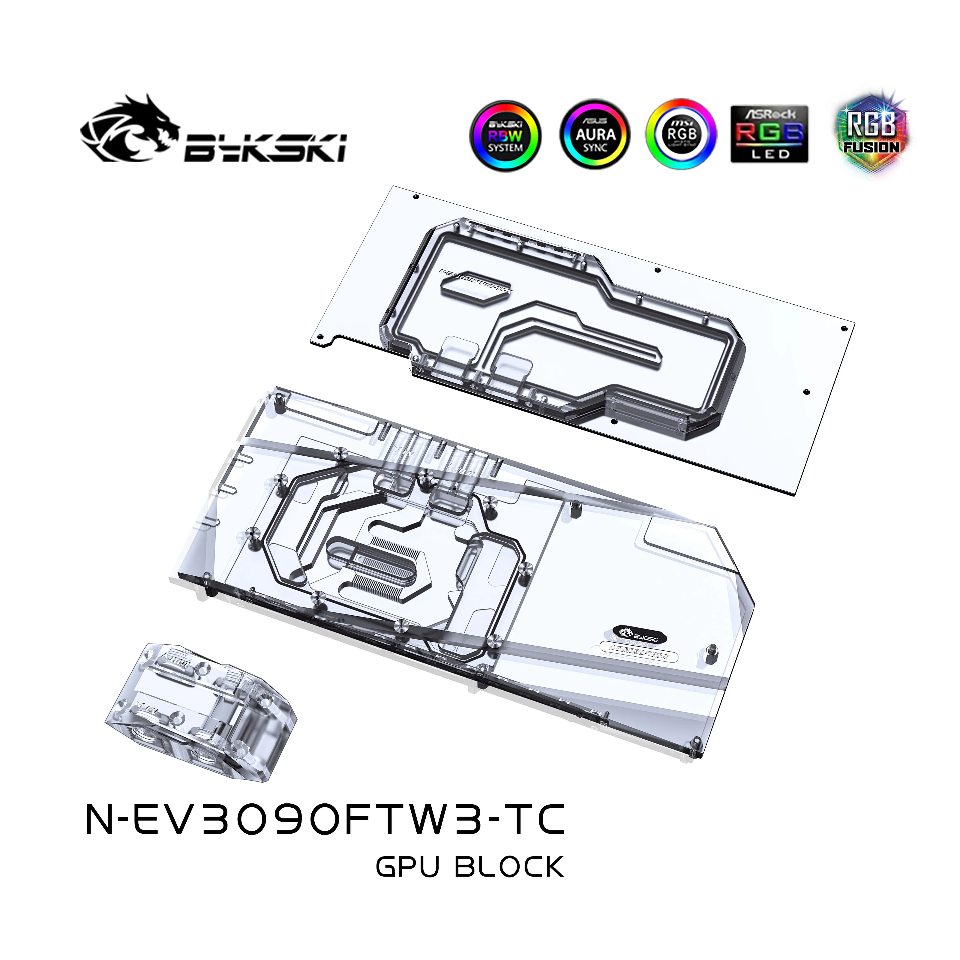 Imagem -04 - Bykski Bloco Gpu de Refrigeração Líquida Dupla Face para Evga Rtx 3090 3080 Ftw3 Embutido