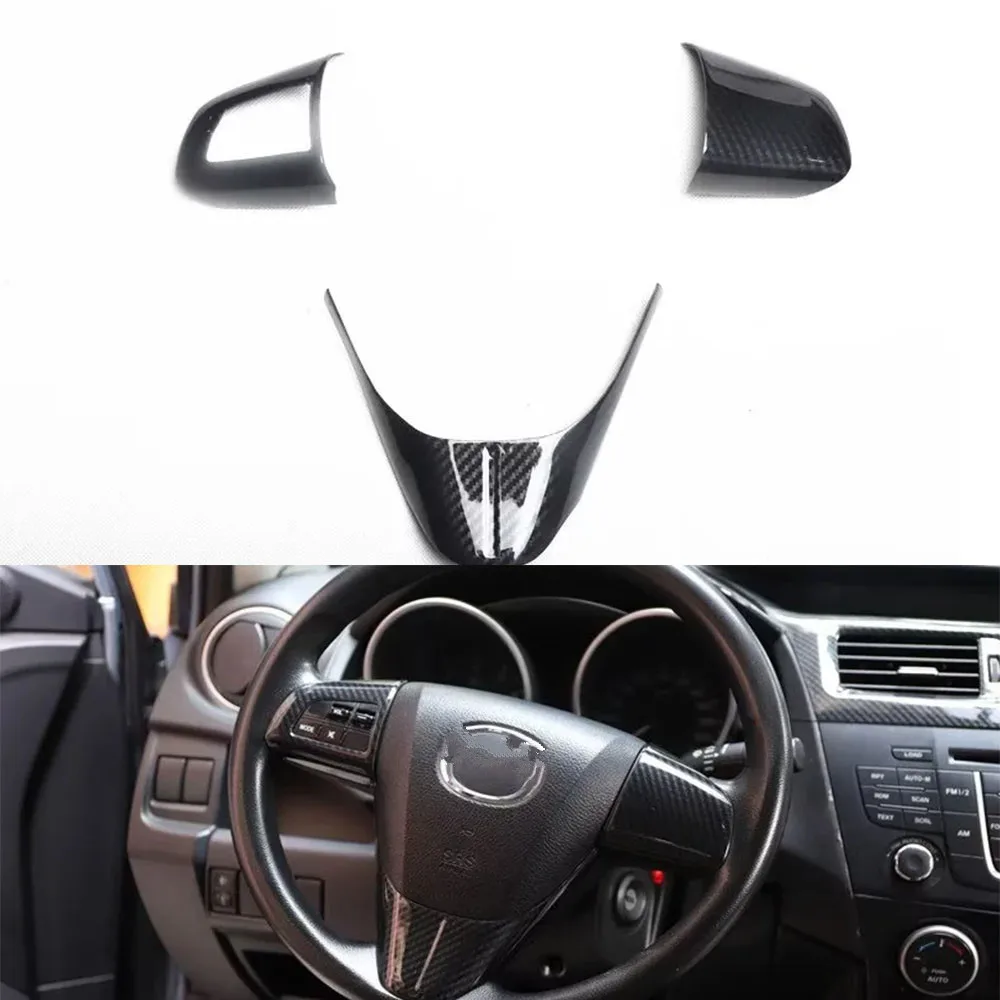 

3 шт., декоративные наклейки на руль автомобиля для Mazda 5 2011 2012