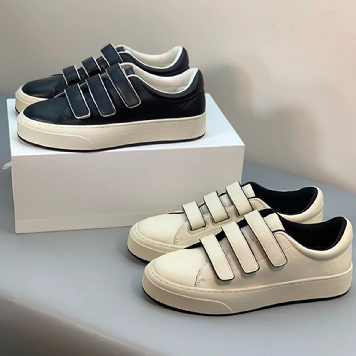 

Maxdutti Minimalist Genuine Leather Women's Shoes Super Soft Comfortable 3cm Thick-soled Vulcanized Shoes Causal Sneakers Shoes