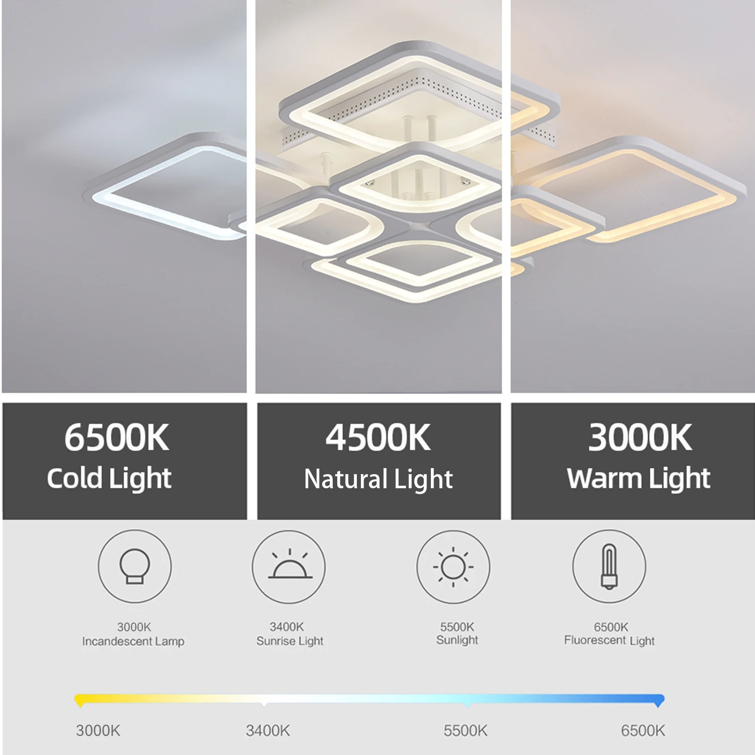 Obrázek 4: RGB chytrý strop lustr s daleký ovládání app stmívání strop lampa jednoduchý lesk LED lehký pro večírek žití pokoj ložnice