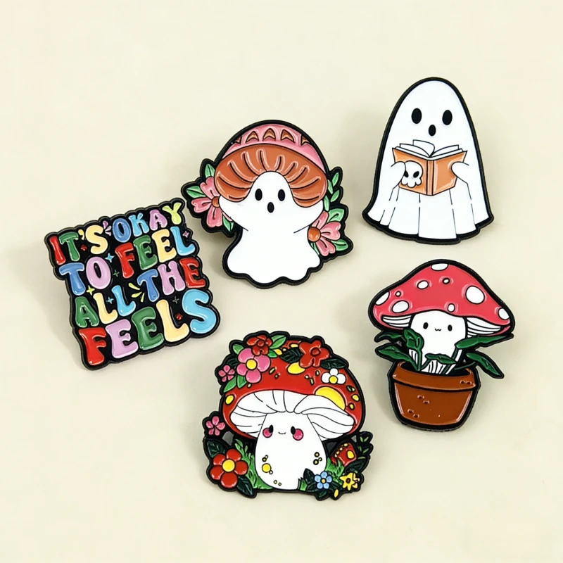 New Cartoon Rainbow Colored Letter Brooch Creative Personality English Short Sentence Metal Accessories Baked Paint Badge Pines