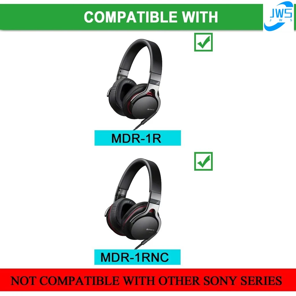 For Sony MDR-1R, MDR-1RNC Headphones Earpads Replacement Memory Foam & Protein Leather Ear Cushion Pads Cover