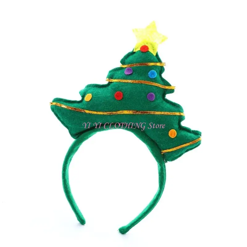 N5KF عصابات رأس عيد الميلاد المصنوعة من القماش القابل لإعادة الاستخدام للأطفال والكبار لتزيين تجمعات الأسرة