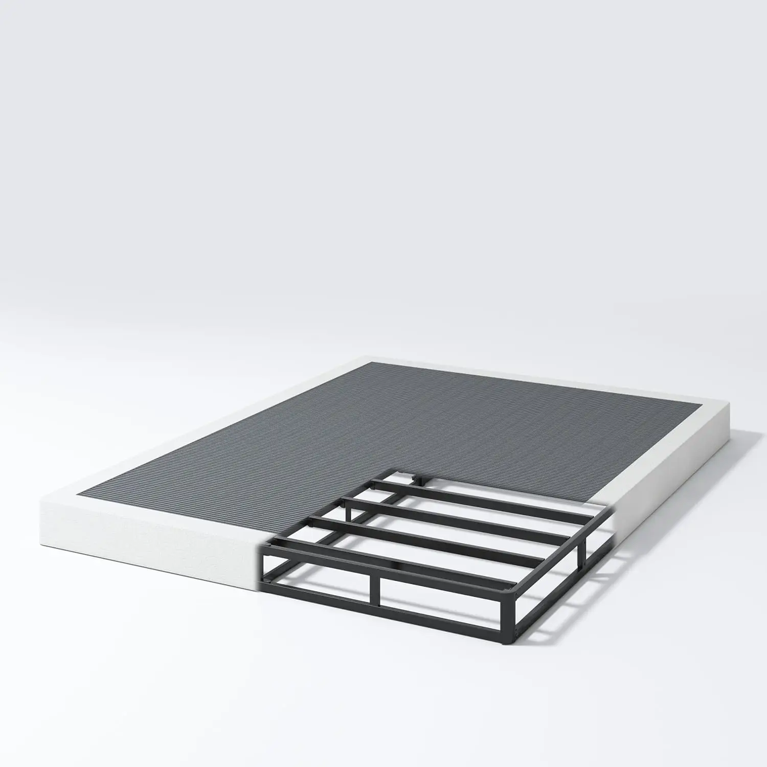 

5 Inch Queen Box Spring, Heavy Duty 3000LBS Metal Bed Foundation, Noise-Free & Tool-Free Easy Assembly for Mattress Support