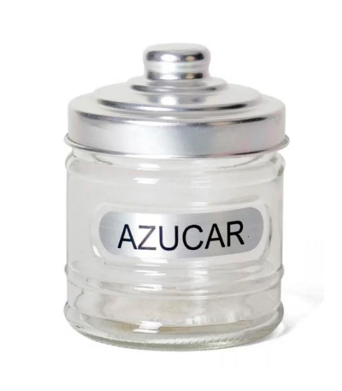 Gerimport glass Sugar Bowl with aluminum lid 280 ml clear sugar pot 10,5x8,5 cm jar