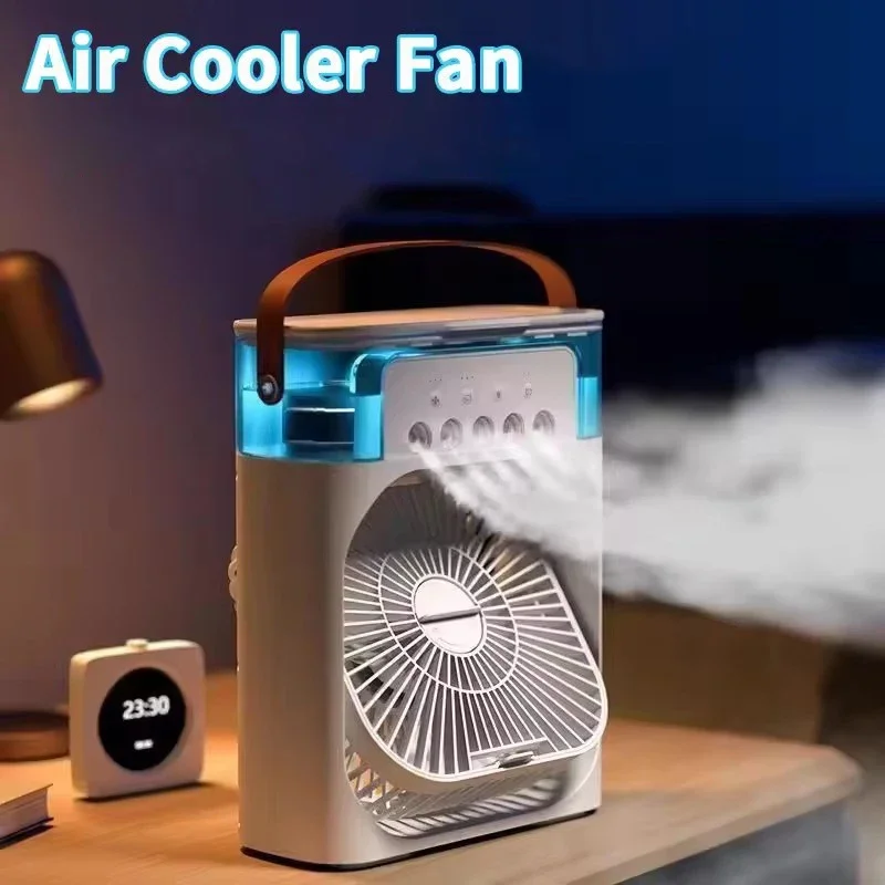 3 in 1 Fan AIr Conditioner Household Mini Air Cooler LED Night Light Portable Humidifier Adjustment Fan Office Home Fan Amagi
