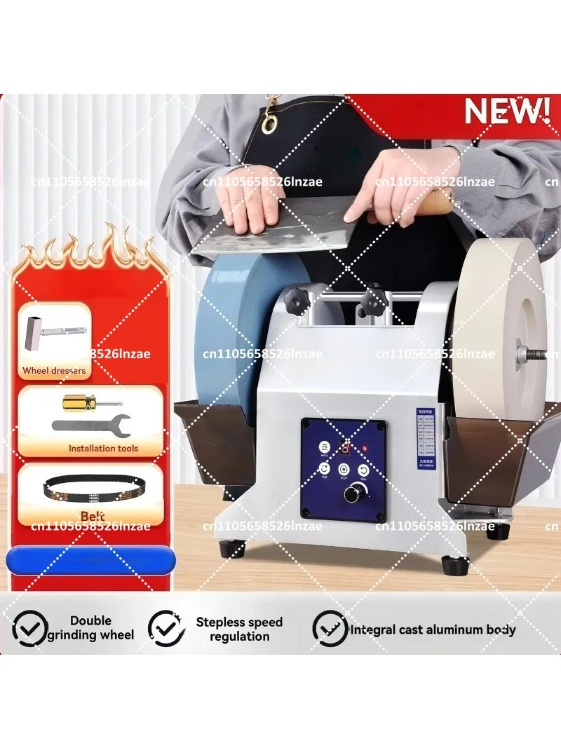 Professional Double Wheel Electric Sharpening Machine 600/1000 Grit Water Cooled Knife Sharpener for Kitchen Blades