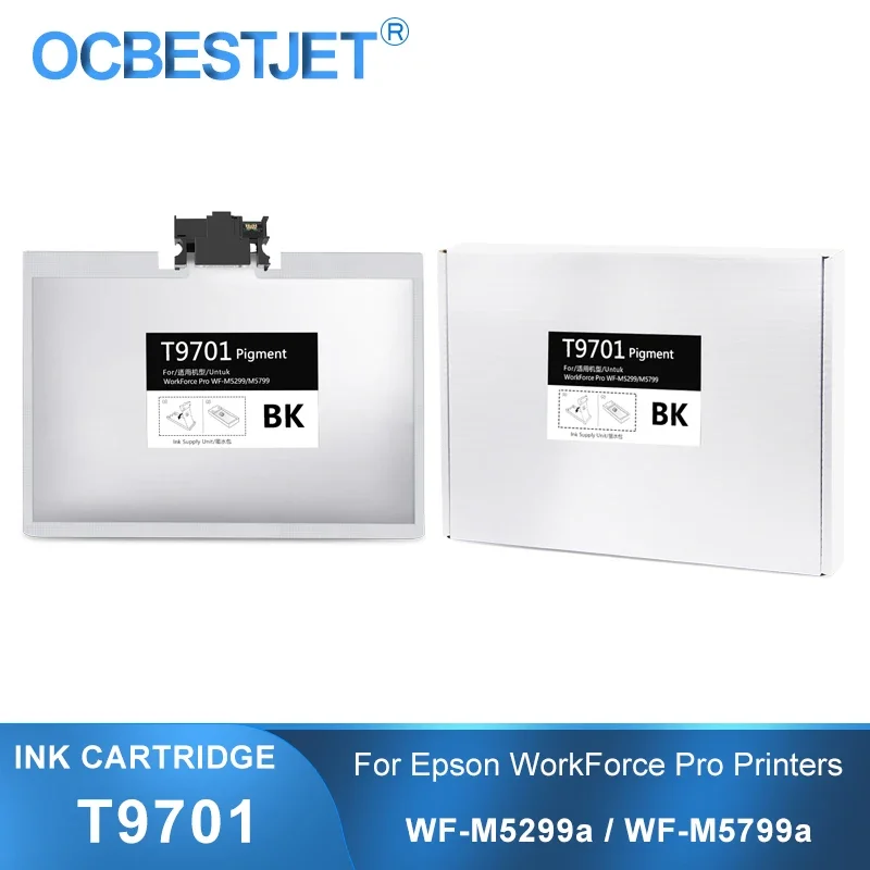

T9701 C13T970100 780ml Black Ink Cartridge With Pigment Ink For Epson WorkForce Pro WF-M5799a M5799 WF-M5299a M5299 Printer