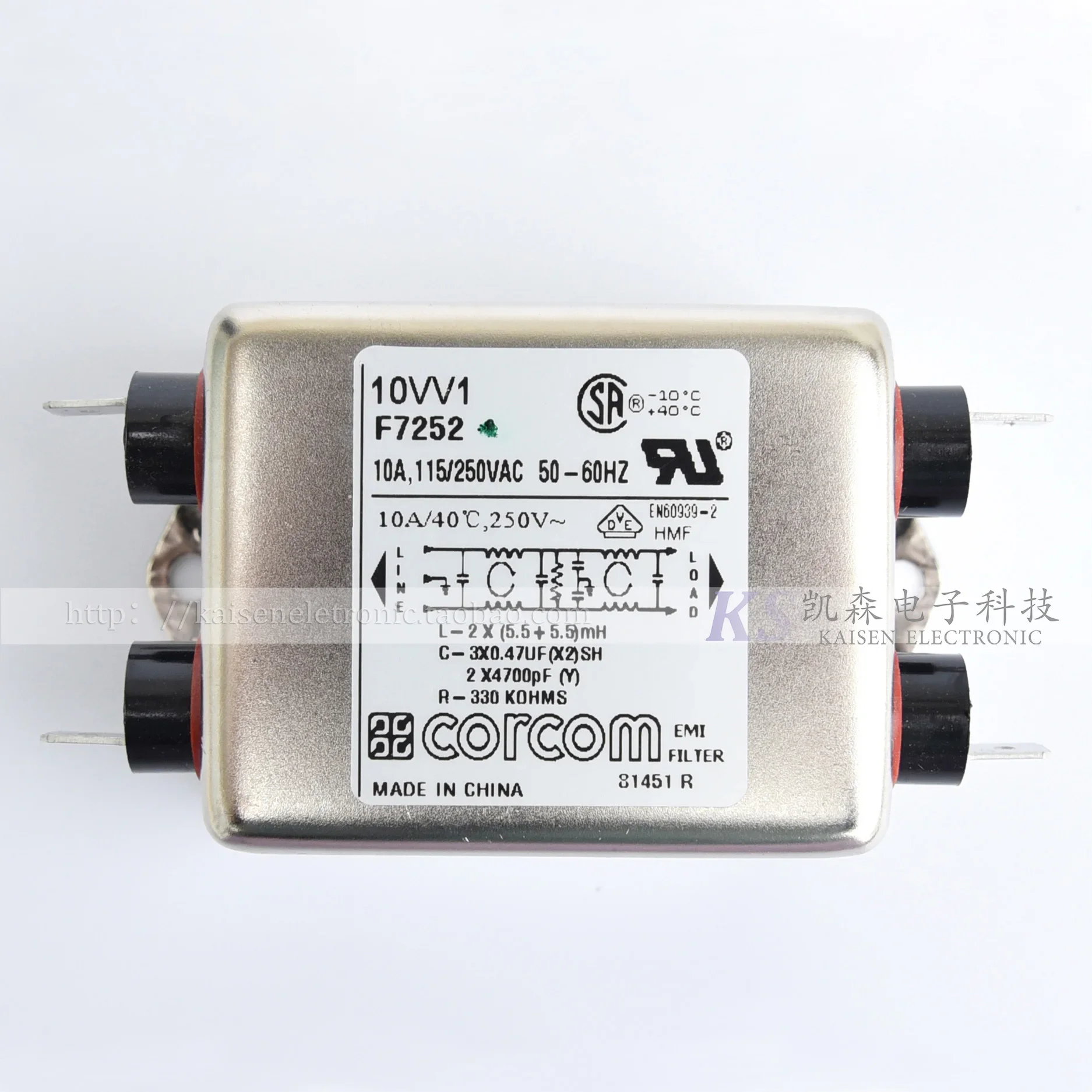 

10VV1 10A F7252 6609043-3 Treadmill Corcom Anti-EMI VDE Filter