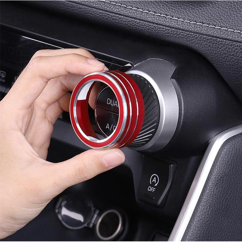 Für Toyota RAV4 XA50 Hybrid 2019 2020 2021 2022 2023 2024 2025 Auto Klimaanlagen-Steuerungsschalter Knopfringe Radio Audio Drehknopf Zierblende Abdeckung – Detail 9