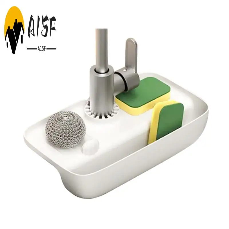 

A15F-бытовая раковина, сливная стойка, кран, брызгозащищенная сливная полка, губка, тряпка, стальная шерсть, ящик для хранения гаджетов