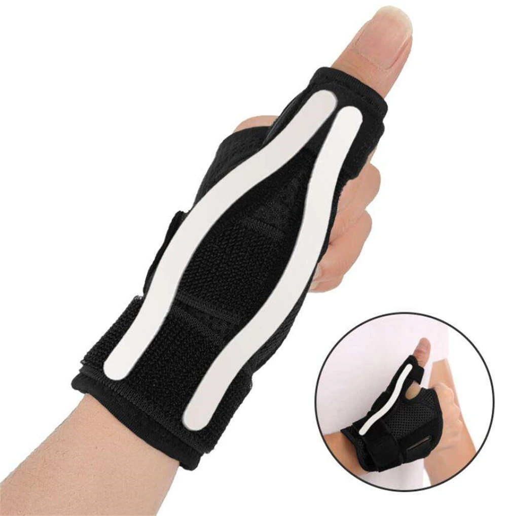 1Pc Flexibele Spalk Pols Duim Ondersteuning Brace Voor Tendinitis Artritis Ademende Duim Beschermer Past Rechts En Links