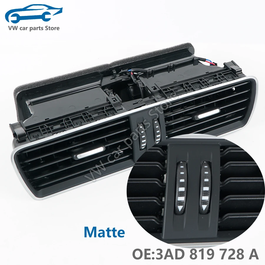 Salida de aire acondicionado delantera para coche, apoyabrazos central, ensamblaje de ventilación para VW Passat B6 B7 CC R36 3AD 819 728 A, 1