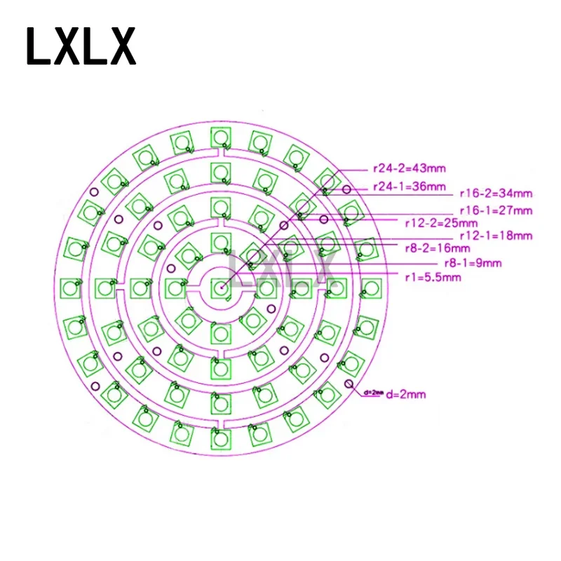 1pcs WS2812 5050 RGB LED Built-in Full Color Driver Phantom Light Development Board Module Square Circle Ring Bar LED Light